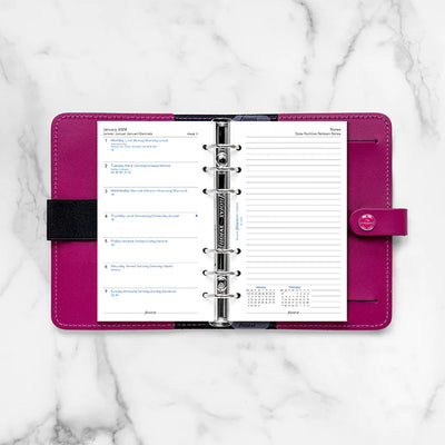 Filofax Week On One Page Diary With Notes - Personal 2024 Multilanguage