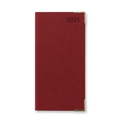 Connoisseur Slim Week to View Diary with Appointments 2025, English - Red