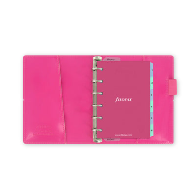 Filofax Domino Patent Pocket Organiser - Hot Pink