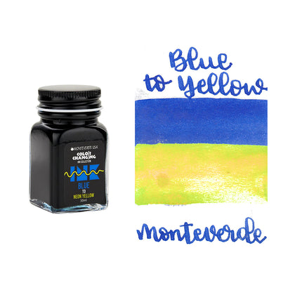Monteverde USA® Colour Changing 30ml Ink Bottle + Changer set Blue To Neon Yellow