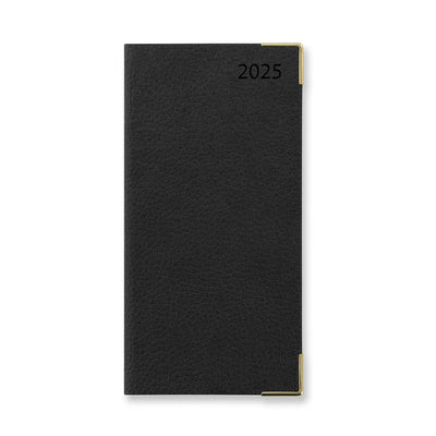 Connoisseur Slim Week to View Diary with Appointments 2025, English - Black