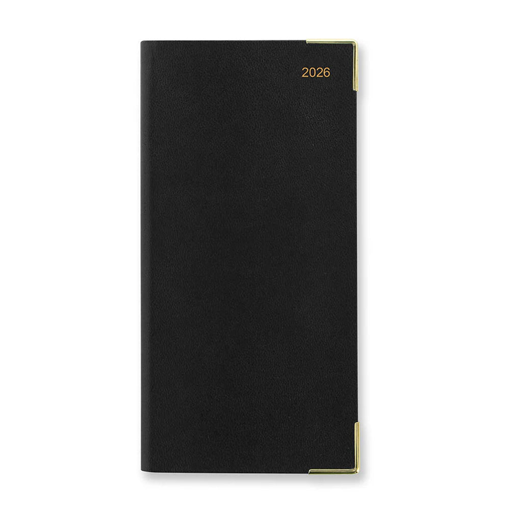 Classic Slim Landscape Week to View Diary with Appointments 2026, English - Black