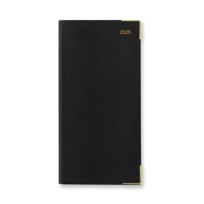 Classic Slim Landscape Week to View Diary with Appointments 2025, English - Black