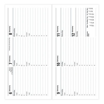 Classic Slim Landscape Week to View Diary with Appointments 2025, English - Bllue