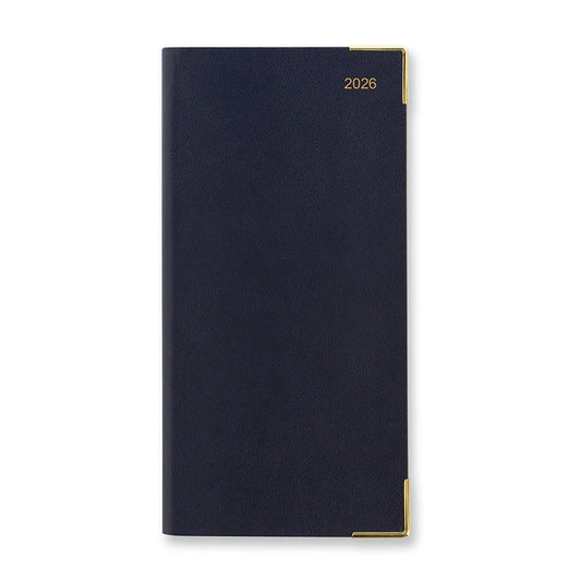 Classic Slim Landscape Week to View Diary with Appointments 2026, English - Blue