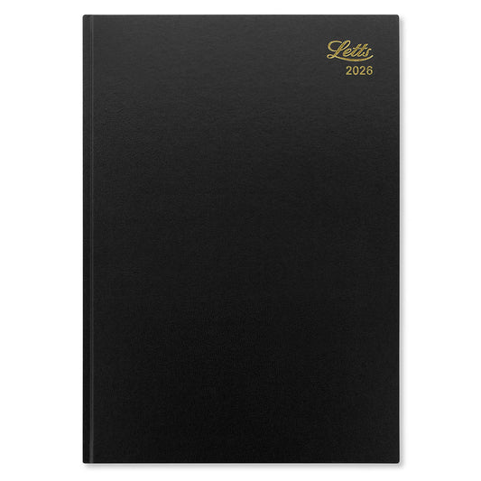 Standard A4 Week to View Diary 2026, English - Black