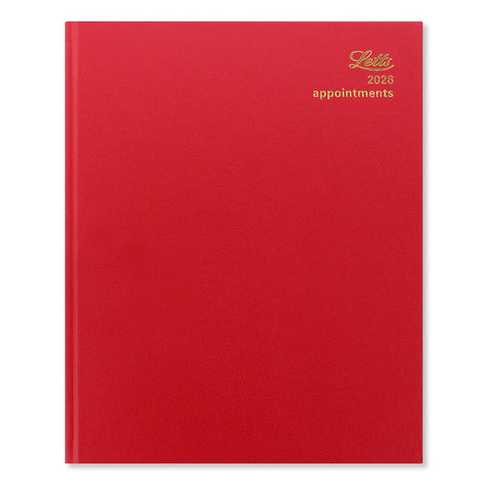 Standard Quarto Vertical Week to View Diary with Appointments 2026, English - Red
