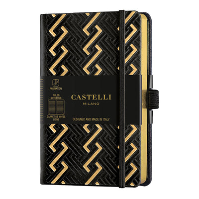 Castelli Milano Copper & Gold Pocket Ruled Notetebook - Roman Gold