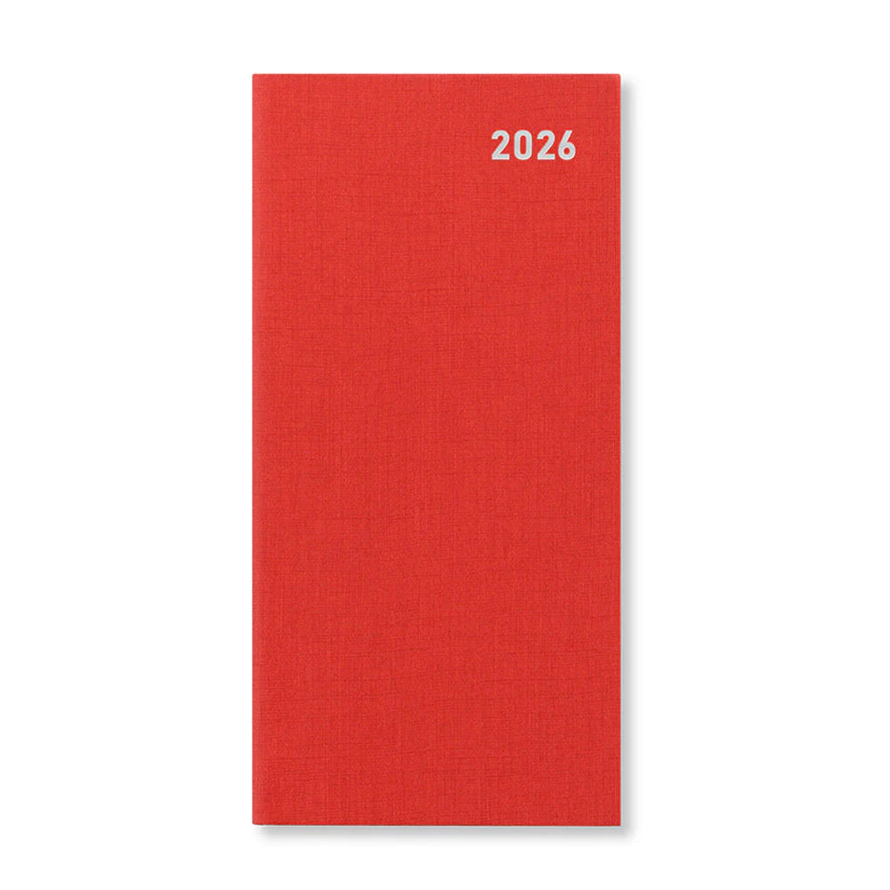 Principal Slim Week to View Diary 2026, English - Red