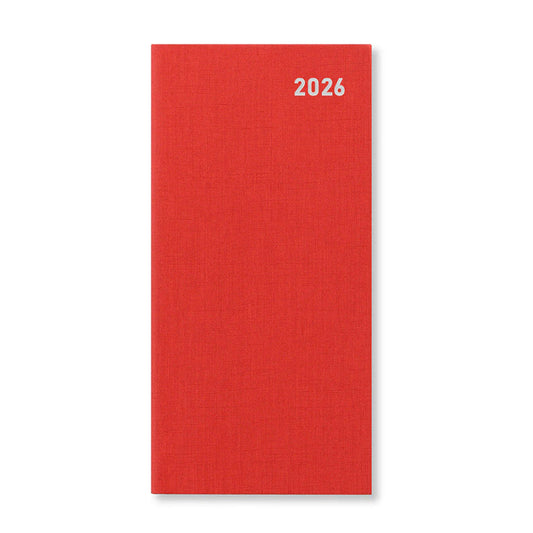 Principal Slim Week to View Diary 2026, English - Red