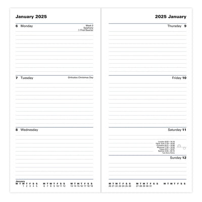 Principal Slim Week to View Diary 2025, English - Red