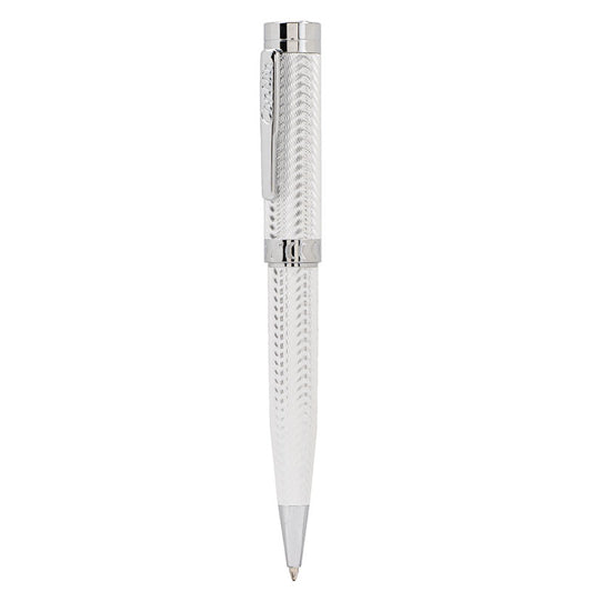 Conklin Herringbone Signature Silver Ballpoint Pen