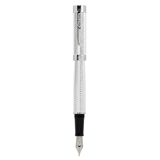 Conklin Herringbone Signature Silver Fountain Pen