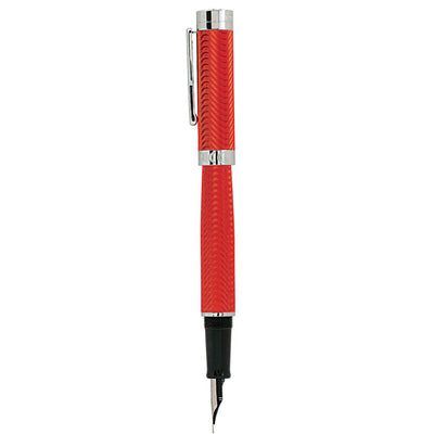 कॉंकलिन हेरिंगबोन सिग्नेचर रेड फाउंटेन पेन