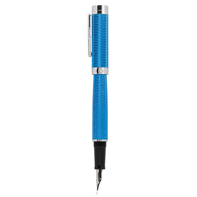 कॉंकलिन हेरिंगबोन सिग्नेचर ब्लू फाउंटेन पेन