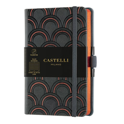 Castelli Milano Copper & Gold Pocket Notetebook - Art Deco Copper