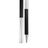 Waldmann Brio Pinstrip Pattern With Engraving Space Black Lacquer Ballpoint Pen