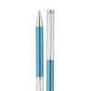 Waldmann Brio Pinstrip Pattern With Engraving Space Ice Blue Lacquer Ballpoint Pen