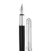 Waldmann Chess Series Square Pattern With Engraving Space Black Lacquer Fountain Pen with steel nib