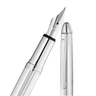 Waldmann पॉकेट सीरीज़ फाउंटेन पेन लाइन पैटर्न मीडियम स्टील निब के साथ