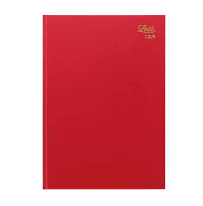 Letts of London Standard A4 Week to View Diary 2023 - Red